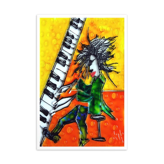 Postkarte Gemälde Pianist