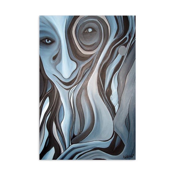 Kunstvolle Horror-Postkarte im Originalstil: Hochwertige Reproduktion von Maria Marachowska – Ideal für kreative Nachrichten und Sammler!