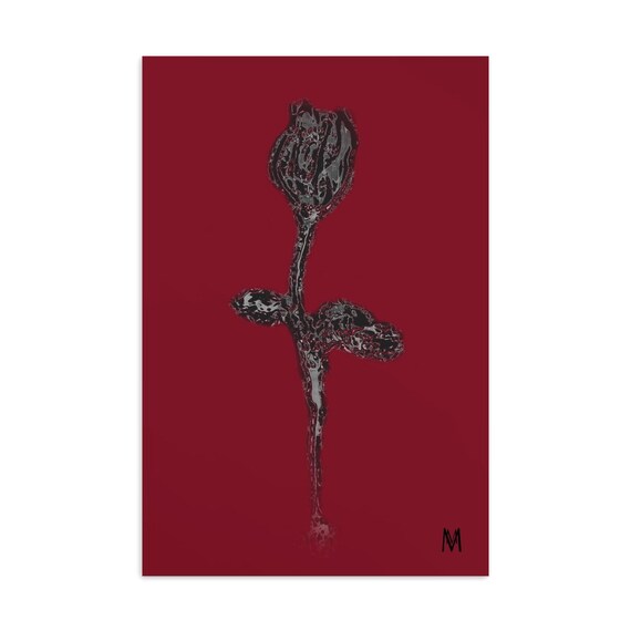 Postkarte Schwarze Rose