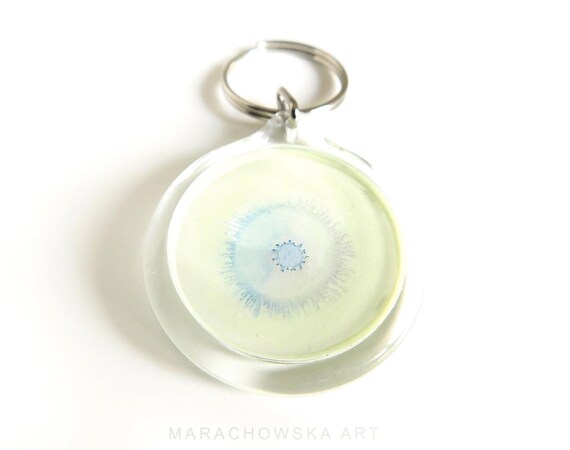 Einzigartiger Schlüsselanhänger, Glasmalerei, phosphoreszierend, 4x4 cm