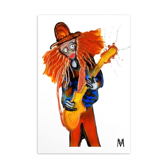 Postkarte Bass Gitarrist