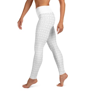 Yoga Leggings Gray Pattern MM - Graphic Design Print - High Quality Fitness Leggings - Graphic Design by Maria Marachowska
