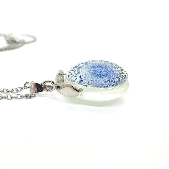 Small, blue glass pendant by Maria Marachowska