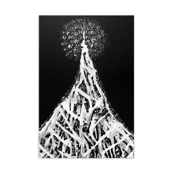 Postkarte Weißer Mond Baum