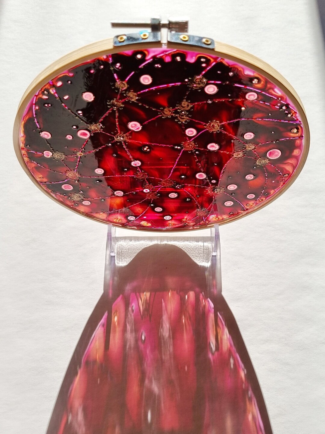 Maria Marachowska Glass Painting Abstract Ruby Suncatcher - Etsy