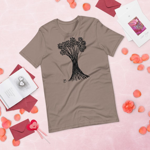 Organic T-Shirt Tree - Tree of Life T Shirt - Art T-Shirts - T-Shirt Tree - Drawing T-Shirts - Unisex T-Shirt Tree - T-Shirt with Tree