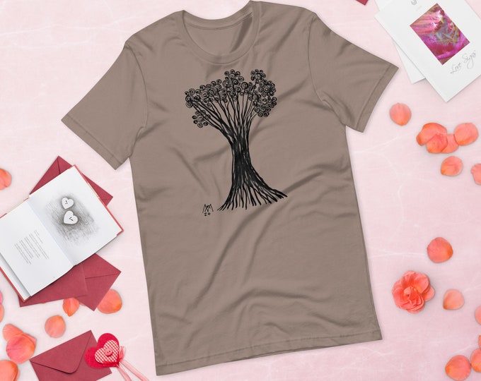 Organic T-Shirt Tree - Tree of Life T Shirt - Art T-Shirts - T-Shirt Tree - Drawing T-Shirts - Unisex T-Shirt Tree - T-Shirt with Tree