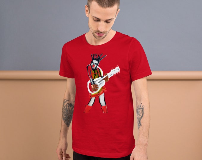 T-shirt rock girl guitarist - musician t-shirts - art t-shirts - music print t-shirts - rock t-shirt - band t-shirts - guitar t-shirt