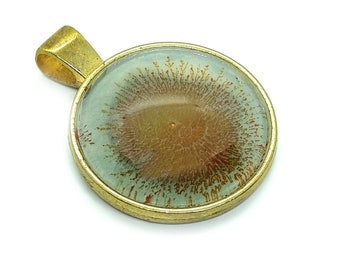 Orange Illuminated Painting Pendant, Handmade by Maria Marachowska
