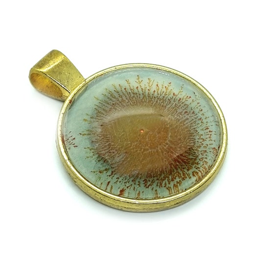 Leuchtendes Gemälde Anhänger, Orange, handgemacht von Maria Marachowska