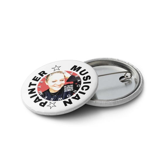 Maria Marachowska Portrait Buttons 5er Set, Kunst Ansteckpins Weißblech, UV-beständige Kleidung Pins