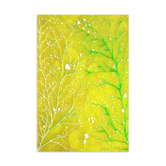 Postcard Summer Trees - Nature Painting Reproduction - Tree Motif - Art Print Decorative Branches - Organic Decoration - Picture Branches