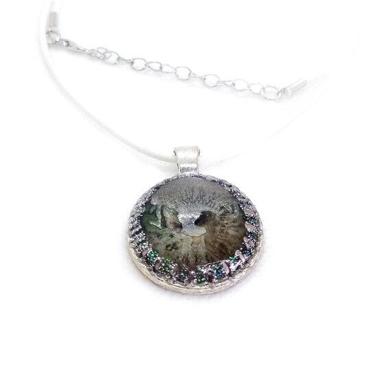 Glass Pendant Painting by Maria Marachowska 