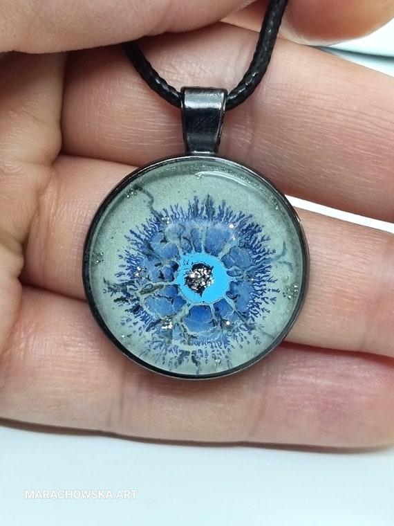 Gemälde Anhänger Blau Stern