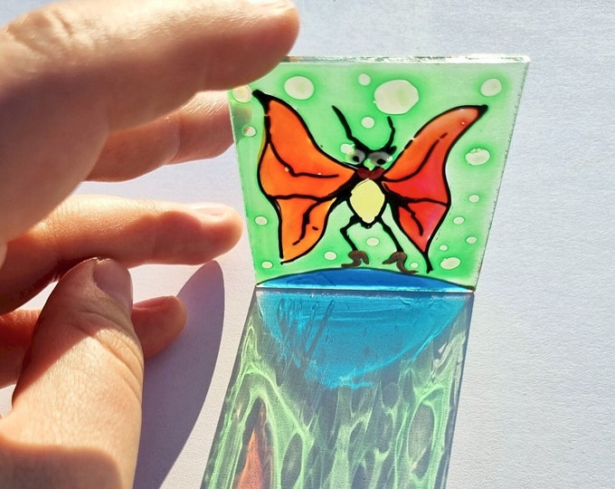 Glass Painting Butterfly by Maria Marachowska