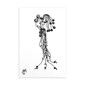 Postcard Drawing Lady