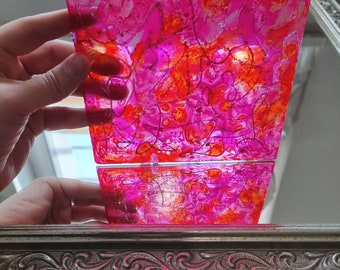 Glasmalerei Sonnenfänger Abstrakt Rosa von Maria Marachowska