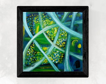 Abstract paintings Green Garden by Maria Marachowska