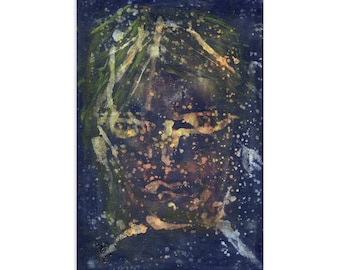 Postcard Painting Universe Face