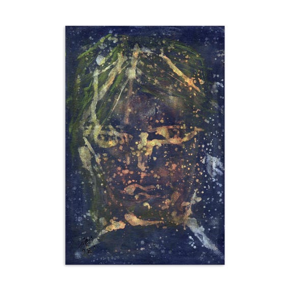 Postkarte Gemälde Universum Gesicht