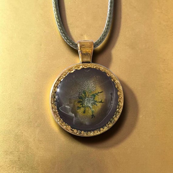 Handmade Unique Gold Pendant by Maria Marachowska 