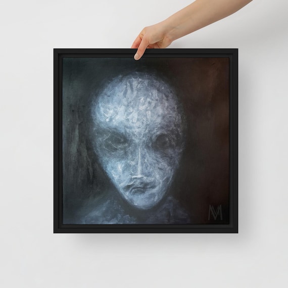 Originalgemälde Reproduktion als gerahmter Druck, "The Whispering Man" von Maria Marachowska