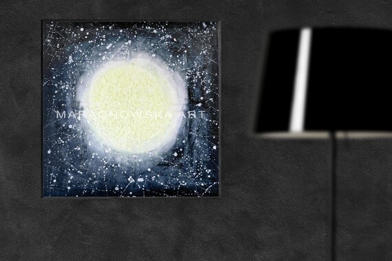 Originale Mondmalerei mit magischem Glüheffekt – Perfekt für Kunstliebhaber und kreative Seelen