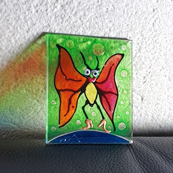 Glass Painting Butterfly by Maria Marachowska Etsy