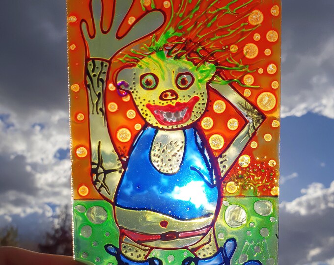 Glass Painting Suncatcher Punk by Maria Marachowska