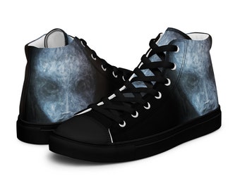 Horror Men’s high top canvas shoes "The Whispering Man"