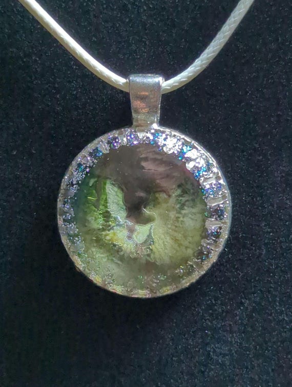 Glass Pendant Painting by Maria Marachowska 