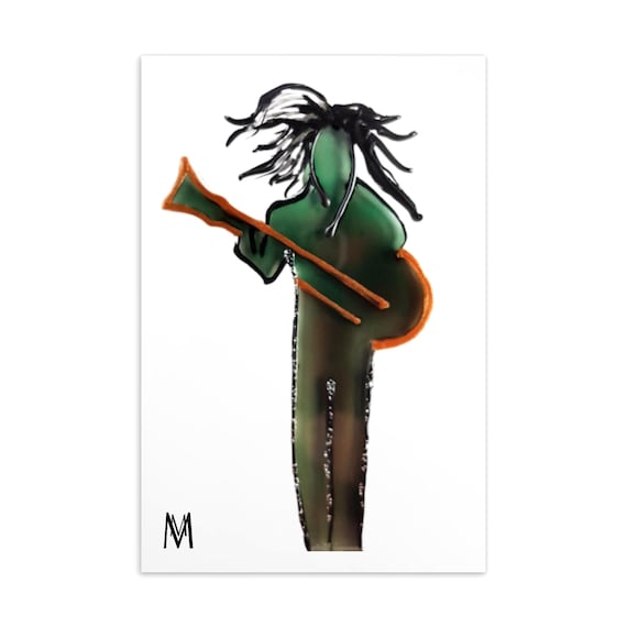 Postcard Guitarist - Music Postcards - Postcard Guitar - Art Postcards - Reproduction of the original painting by Maria Marachowska