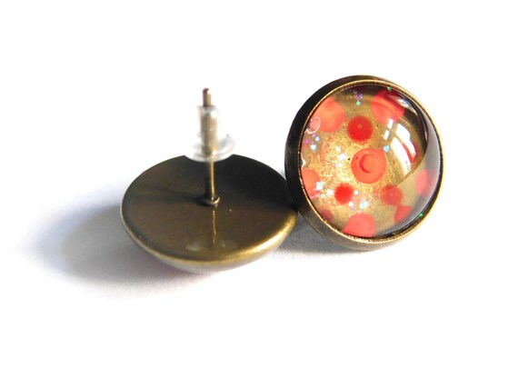 Beautiful red bronze earrings by Maria Marachowska