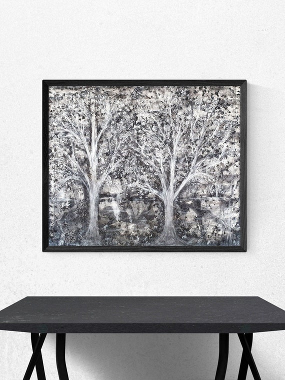 Gerahmtes Gemälde Weißer Wald von Maria Marachowska