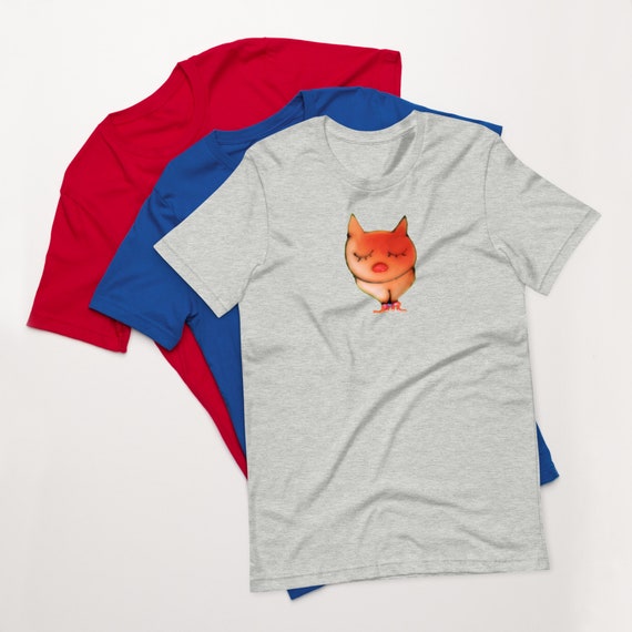 T-Shirt Katze - Gemälde T-Shirts - Katzen T-shirt - Print T-shirts - Kunst T-Shirt - Bio T-Shirt - Katzen Mode - Katzenliebe T-shirt
