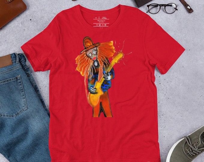 Guitarist T-Shirt - Musician T-Shirts - Art T-Shirt - Music Print T-Shirts - Art T-Shirt - Organic T-Shirt - Band T-Shirts - Guitar T-Shirt