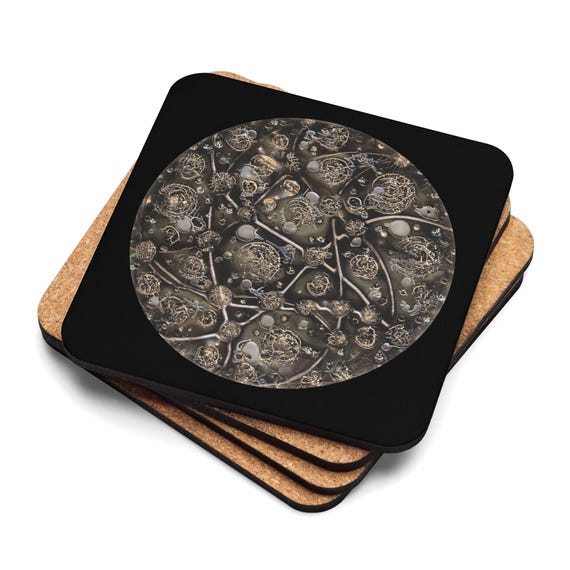Cork-back coaster Antique Gold by Maria Marachowska