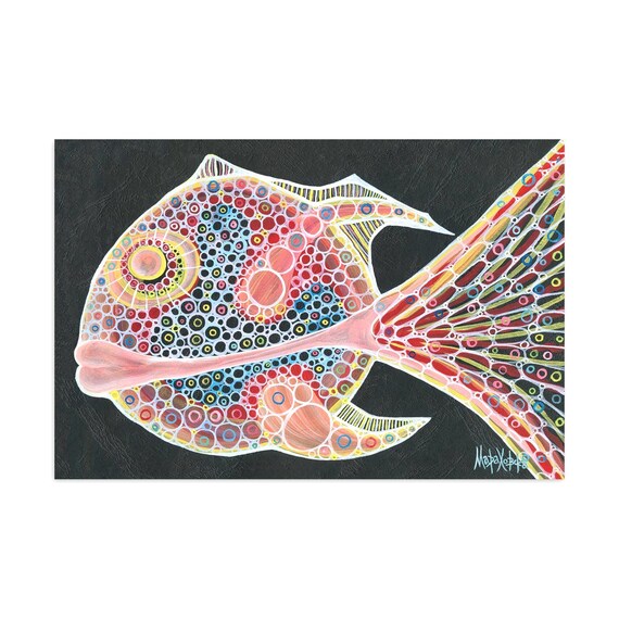 Postkarte Gemälde Fisch