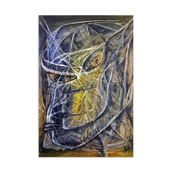 Horror Postkarte Gemälde "Die Schöne und das Biest"