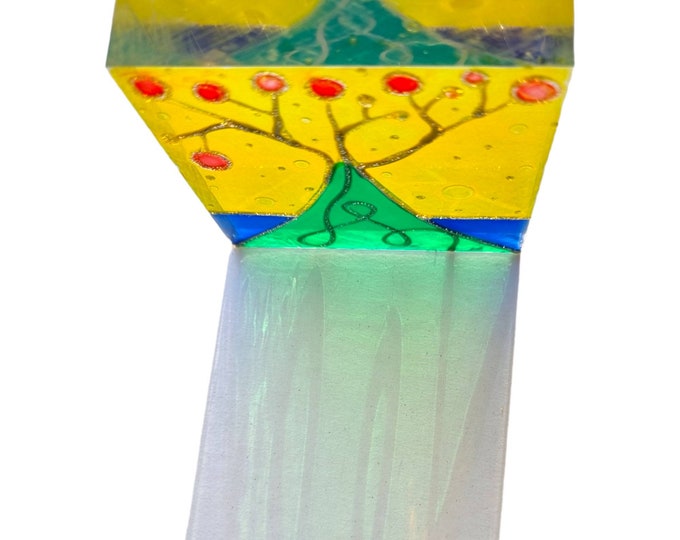 Glass Sculpture Painting Tree by Maria Marachowska