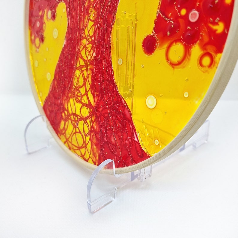 Glass Painting Suncatcher Red Tree by Maria Marachowska image 4