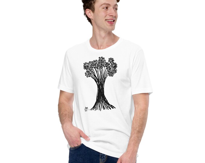 Drawing T-Shirt - Organic T-Shirts Tree - Unisex T-Shirt Tree - T-Shirt Tree - Art T-Shirts - T-Shirt with Tree - Tree of Life T Shirt