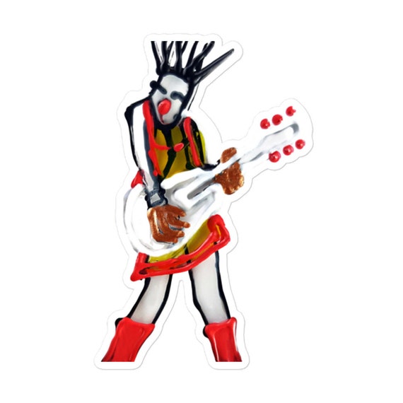 Bubble-free stickers painting Guitarist - art print stickers - music stickers - music stickers - music stickers - car stickers music