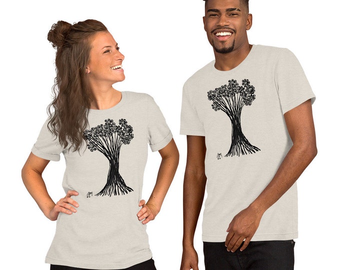 Art T-Shirt Tree - Drawing T-Shirts - Unisex T-Shirt Tree - T-Shirt with Tree - Tree of Life T Shirt - Organic T-Shirt Tree - T-Shirt Design