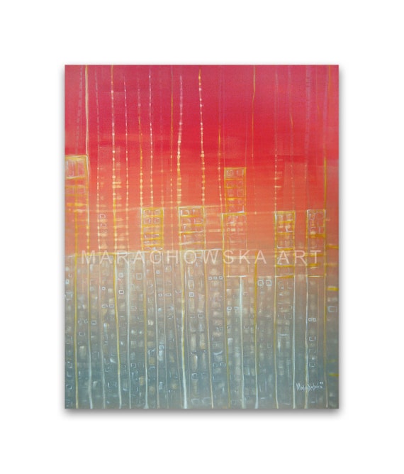 Painting Sunset City - Maria Marachowska