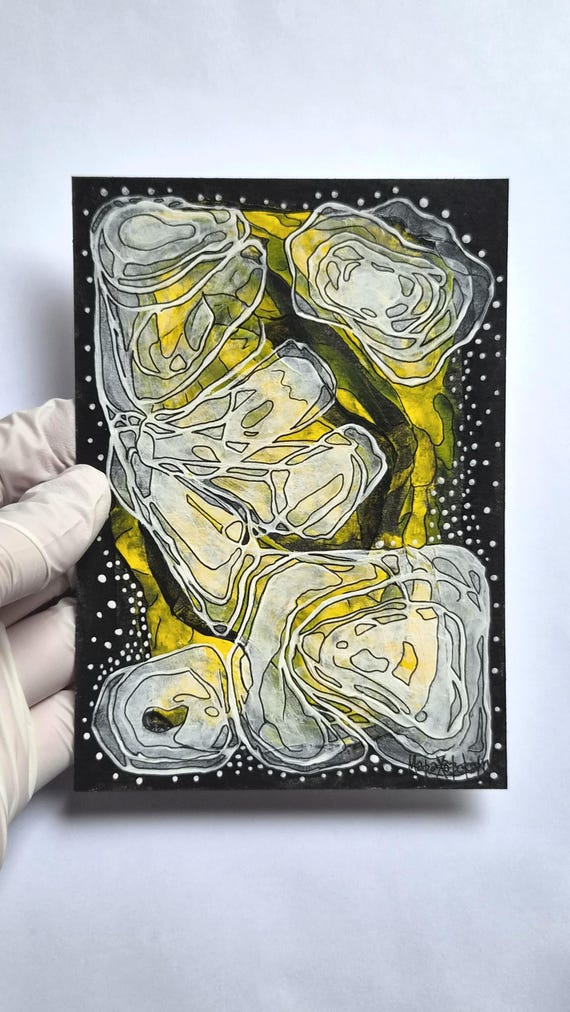 Original Aquarell "Asteroid Man", Acryl und Gouache von Maria Marachowska