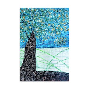 Cartolina d'arte Albero nero - Stampa pittura - Riproduzione artistica - Paesaggio panoramico naturale - Regalo albero - Impressione naturale