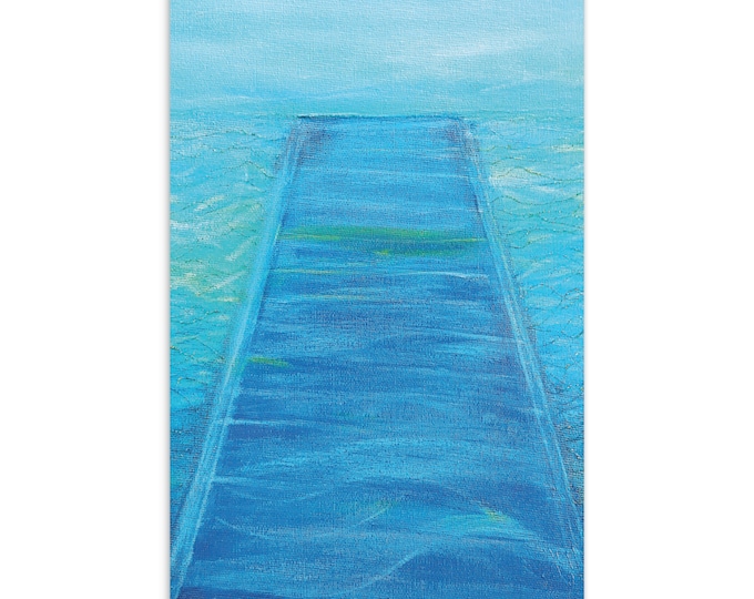 Postcard jetty into the sea - turquoise water picture - maritime painting - panoramic lake - jetty lake - jetty sea pictures