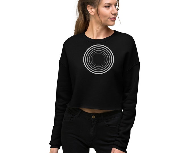 Crop sweater geometry circles - Graphic design sweater - Circles design sweater - Geometric sweater - Women sweater