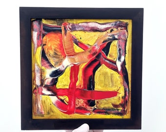 Abstract Expressionism Canvas Painting, Framed Abstract Painting, Original Abstract Painting, Colorful Artwork, Maria Marachowska